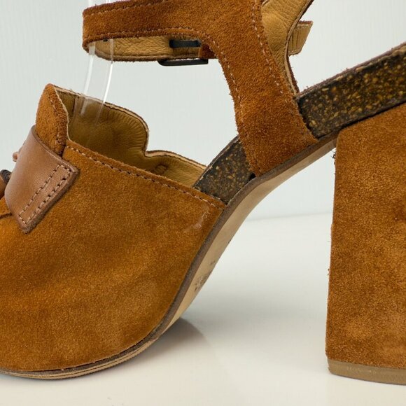 FRED DE LA BRETONNIÈRE Boho 70’s Tan Suede Tassel‎ Platform Sandals sz 36 - Picture 9 of 15
